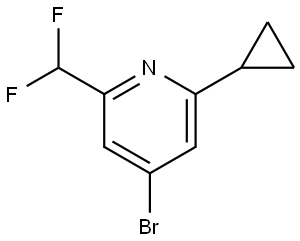 4-bromo-2-cyclopropyl-6-(difluoromethyl)pyridine Struktur