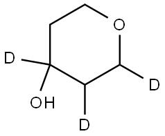 tetrahydro-2H-pyran-2,3,4-d3-4-ol Struktur