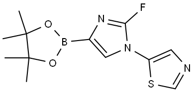 5-(2-fluoro-4-(4,4,5,5-tetramethyl-1,3,2-dioxaborolan-2-yl)-1H-imidazol-1-yl)thiazole Struktur