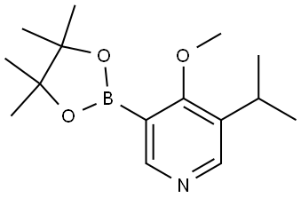 3-isopropyl-4-methoxy-5-(4,4,5,5-tetramethyl-1,3,2-dioxaborolan-2-yl)pyridine Struktur