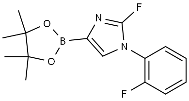 2-fluoro-1-(2-fluorophenyl)-4-(4,4,5,5-tetramethyl-1,3,2-dioxaborolan-2-yl)-1H-imidazole Struktur