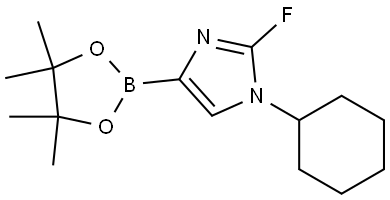 1-cyclohexyl-2-fluoro-4-(4,4,5,5-tetramethyl-1,3,2-dioxaborolan-2-yl)-1H-imidazole Struktur