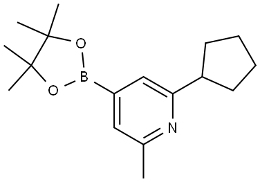 2-cyclopentyl-6-methyl-4-(4,4,5,5-tetramethyl-1,3,2-dioxaborolan-2-yl)pyridine Struktur