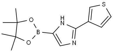 4-(4,4,5,5-tetramethyl-1,3,2-dioxaborolan-2-yl)-2-(thiophen-3-yl)-1H-imidazole Struktur