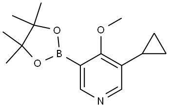 3-cyclopropyl-4-methoxy-5-(4,4,5,5-tetramethyl-1,3,2-dioxaborolan-2-yl)pyridine Struktur