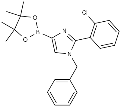 1-benzyl-2-(2-chlorophenyl)-4-(4,4,5,5-tetramethyl-1,3,2-dioxaborolan-2-yl)-1H-imidazole Struktur