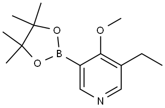 3-ethyl-4-methoxy-5-(4,4,5,5-tetramethyl-1,3,2-dioxaborolan-2-yl)pyridine Struktur