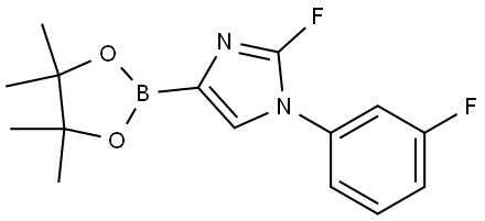 2-fluoro-1-(3-fluorophenyl)-4-(4,4,5,5-tetramethyl-1,3,2-dioxaborolan-2-yl)-1H-imidazole Struktur