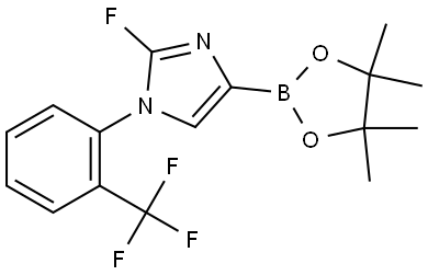 2-fluoro-4-(4,4,5,5-tetramethyl-1,3,2-dioxaborolan-2-yl)-1-(2-(trifluoromethyl)phenyl)-1H-imidazole Struktur