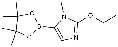 2-ethoxy-1-methyl-5-(4,4,5,5-tetramethyl-1,3,2-dioxaborolan-2-yl)-1H-imidazole Struktur