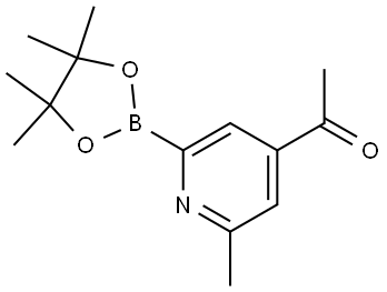 1-(2-methyl-6-(4,4,5,5-tetramethyl-1,3,2-dioxaborolan-2-yl)pyridin-4-yl)ethan-1-one Struktur