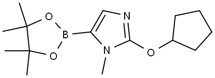 2-(cyclopentyloxy)-1-methyl-5-(4,4,5,5-tetramethyl-1,3,2-dioxaborolan-2-yl)-1H-imidazole Struktur