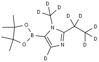 2-(ethyl-d5)-1-(methyl-d3)-5-(4,4,5,5-tetramethyl-1,3,2-dioxaborolan-2-yl)-1H-imidazole-4-d Struktur