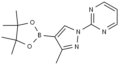 2-(3-methyl-4-(4,4,5,5-tetramethyl-1,3,2-dioxaborolan-2-yl)-1H-pyrazol-1-yl)pyrimidine Struktur