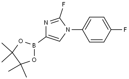 2-fluoro-1-(4-fluorophenyl)-4-(4,4,5,5-tetramethyl-1,3,2-dioxaborolan-2-yl)-1H-imidazole Struktur