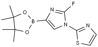 2-(2-fluoro-4-(4,4,5,5-tetramethyl-1,3,2-dioxaborolan-2-yl)-1H-imidazol-1-yl)thiazole Struktur