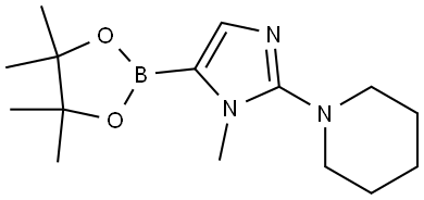 1-(1-methyl-5-(4,4,5,5-tetramethyl-1,3,2-dioxaborolan-2-yl)-1H-imidazol-2-yl)piperidine Struktur