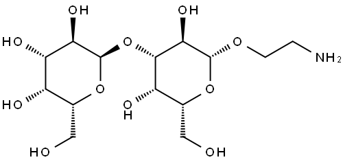 2-Aminoethyl 3-O-(alpha-D-galactopyranosyl)-beta-D-galactopyranoside Struktur