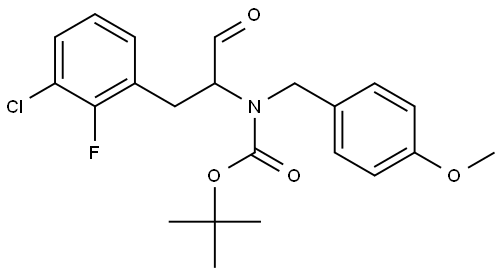 tert-butyl (1-(3-chloro-2-fluorophenyl)-3-oxopropan-2-yl)(4-methoxybenzyl)carbamate Struktur