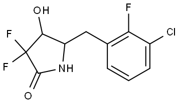 5-(3-chloro-2-fluorobenzyl)-3,3-difluoro-4-hydroxypyrrolidin-2-one Struktur