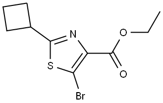 4-Thiazolecarboxylic acid, 5-bromo-2-cyclobutyl-, ethyl ester Struktur