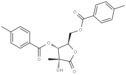 3,5-Bis-O-(4-methylbenzoyl)-2-C-methyl-D-ribonic acid gama-lactone Struktur