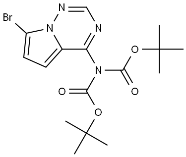 Imidodicarbonic acid, 2-(7-bromopyrrolo[2,1-f][1,2,4]triazin-4-yl)-, 1,3-bis(1,1-dimethylethyl) ester Struktur