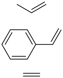 Benzene, ethenyl-, polymer with ethene and 1-propene Struktur