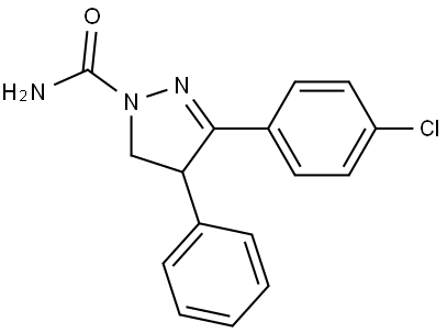 3-(4-chlorophenyl)-4-phenyl-4,5-dihydro-1H-pyrazole-1-carboxamide Struktur