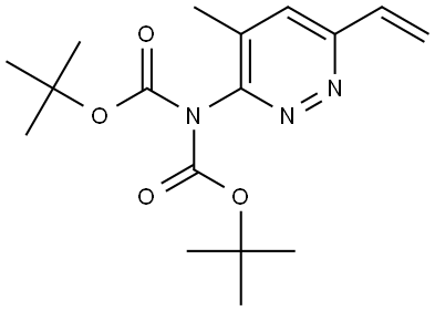 tert-butyl N-[(tert-butoxy)carbonyl]-N-(6-ethenyl-4-methylpyridazin-3-yl)carbamate Struktur