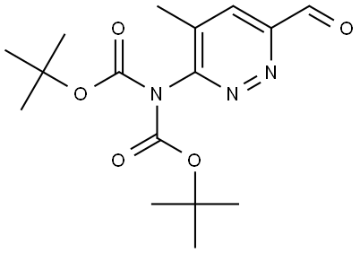 tert-butyl N-[(tert-butoxy)carbonyl]-N-(6-formyl-4-methylpyridazin-3-yl)carbamate Struktur