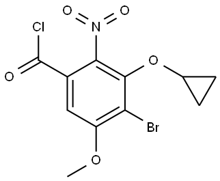 4-Bromo-3-(cyclopropyloxy)-5-methoxy-2-nitrobenzoyl chloride Struktur