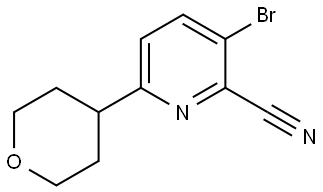 3-bromo-6-(tetrahydro-2H-pyran-4-yl)picolinonitrile Struktur