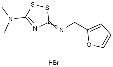 3-((Furan-2-ylmethyl)imino]-N,N-dimethyl-3H-1,2,4-dithiazol-5-amine Hydrobromide Struktur