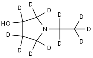 1-(ethyl-d5)pyrrolidin-2,2,3,4,4,5,5-d7-3-ol Struktur