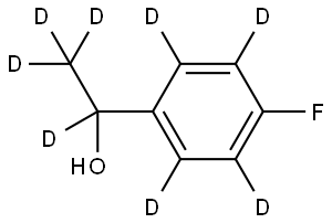 1-(4-fluorophenyl-2,3,5,6-d4)ethan-1,2,2,2-d4-1-ol Struktur