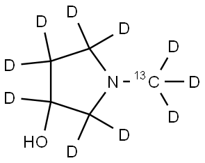 1-(methyl-13C-d3)pyrrolidin-2,2,3,4,4,5,5-d7-3-ol Struktur