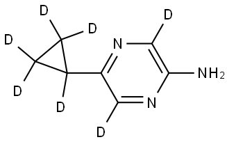 5-(cyclopropyl-d5)pyrazin-3,6-d2-2-amine Struktur