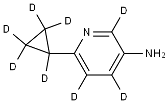 6-(cyclopropyl-d5)pyridin-2,4,5-d3-3-amine Struktur