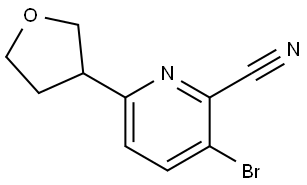 3-bromo-6-(tetrahydrofuran-3-yl)picolinonitrile Struktur