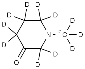 1-(methyl-13C-d3)piperidin-3-one-2,2,4,4,5,5,6,6-d8 Struktur