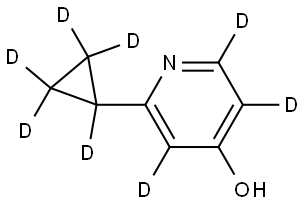 2-(cyclopropyl-d5)pyridin-3,5,6-d3-4-ol Struktur