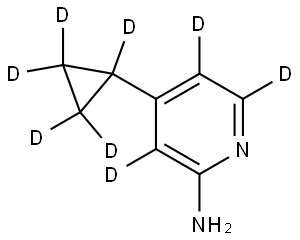 4-(cyclopropyl-d5)pyridin-3,5,6-d3-2-amine Struktur