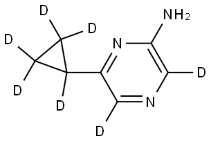 6-(cyclopropyl-d5)pyrazin-3,5-d2-2-amine Struktur