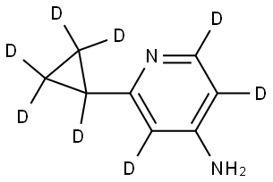 2-(cyclopropyl-d5)pyridin-3,5,6-d3-4-amine Struktur