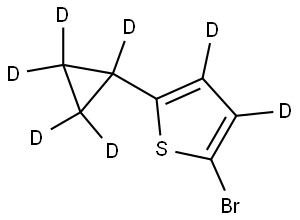 2-bromo-5-(cyclopropyl-d5)thiophene-3,4-d2 Struktur