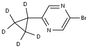 2-bromo-5-(cyclopropyl-d5)pyrazine Struktur