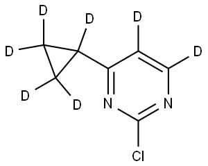 2-chloro-4-(cyclopropyl-d5)pyrimidine-5,6-d2 Struktur