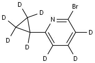 2-bromo-6-(cyclopropyl-d5)pyridine-3,4,5-d3 Struktur