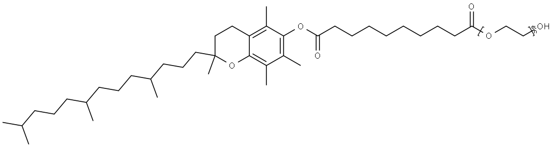 Polyoxyethanyl-alpha-tocopheryl sebacate 15 wt. % in H2O Struktur